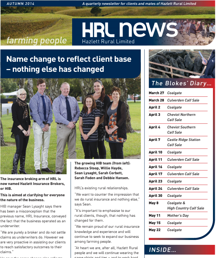 HRL Newsletter Autumn 2014