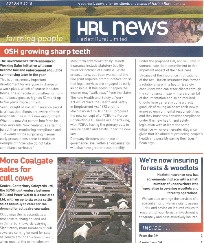 HRL Newsletter Autumn 2015