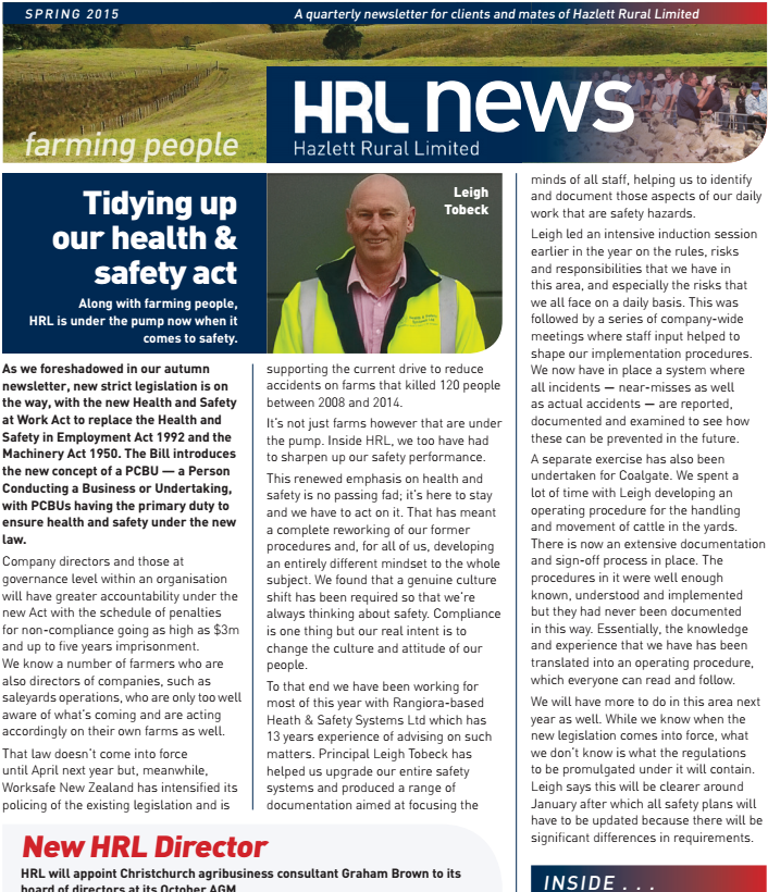 HRL Newsletter Spring 2015