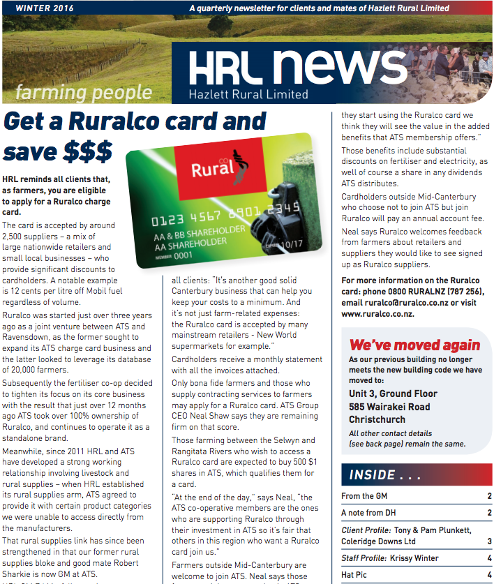 HRL Newsletter Winter 2016