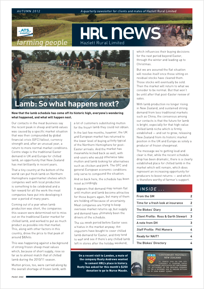 HRL Newsletter Autumn 2012