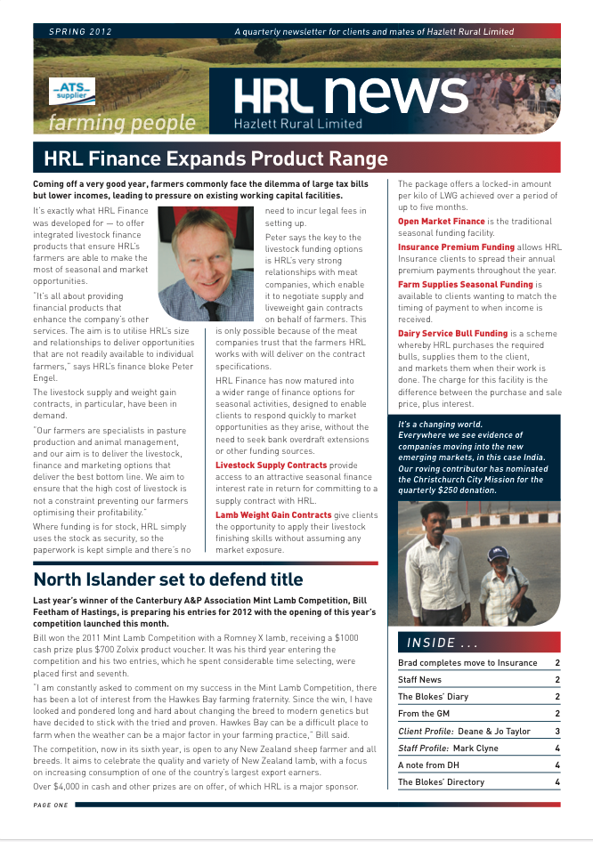 HRL Newsletter Spring 2012