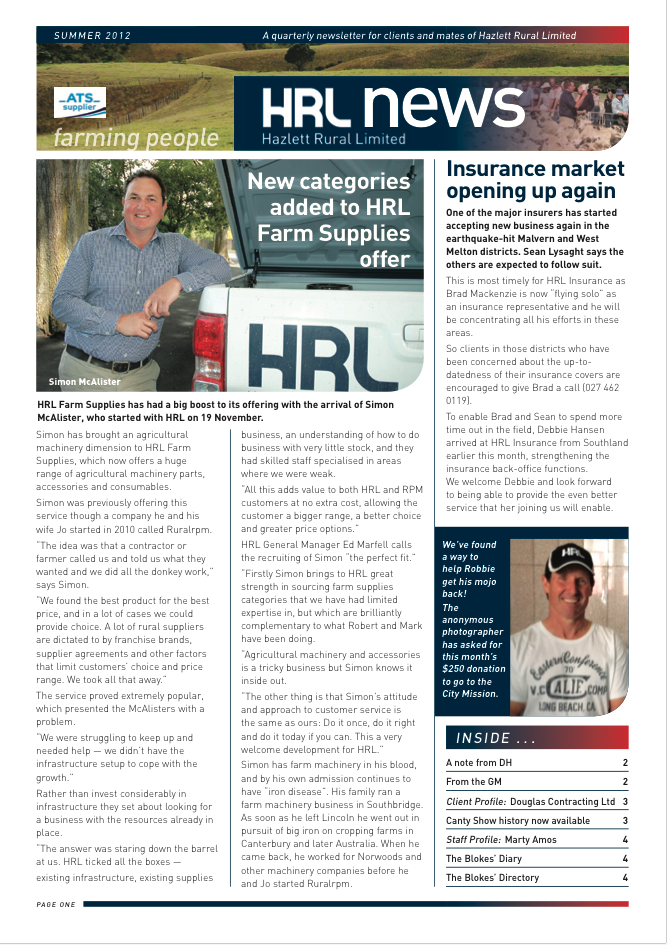 HRL Newsletter Summer 2012