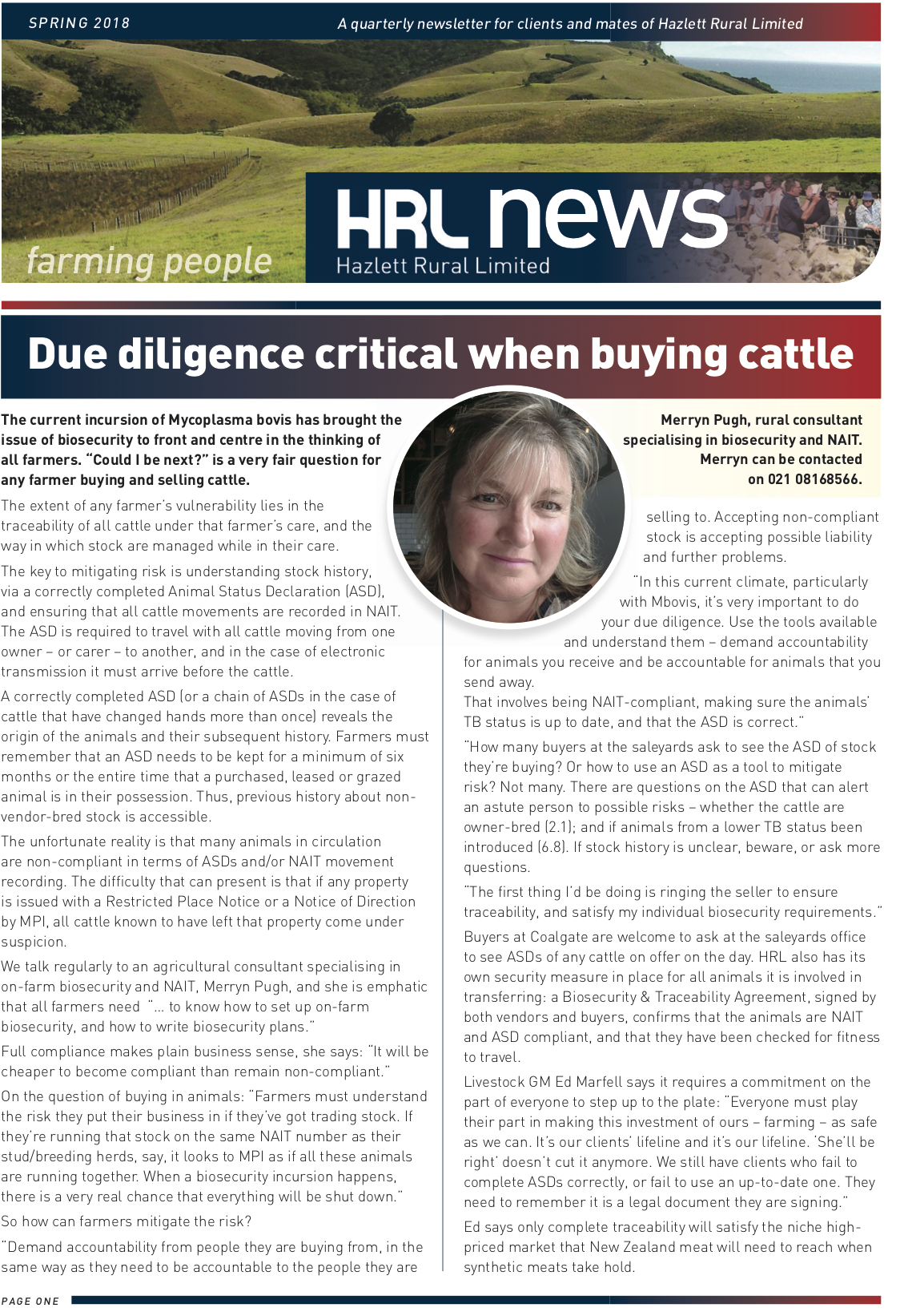 HRL Newsletter Spring 2018