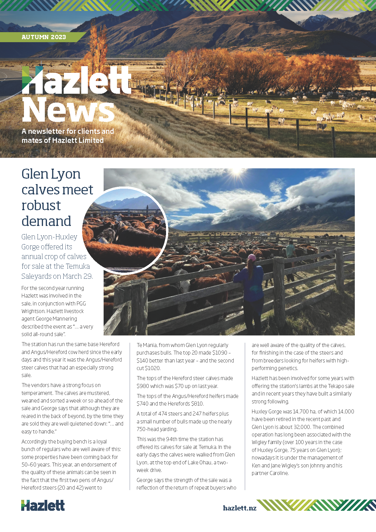 Hazlett Newsletter Autumn/Winter 2023