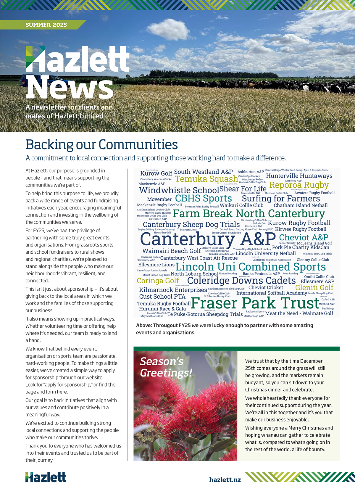 Hazlett Newsletter Summer 2025