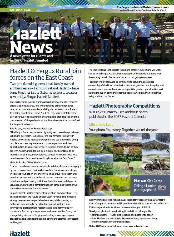 Hazlett Newsletter Autumn/Winter 2026
